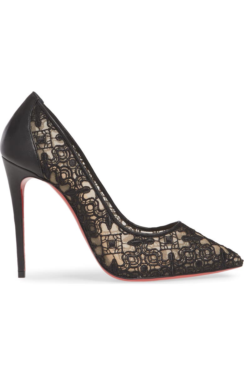 Christian Louboutin Follies Lace Pointed Toe Pump, Alternate, color,