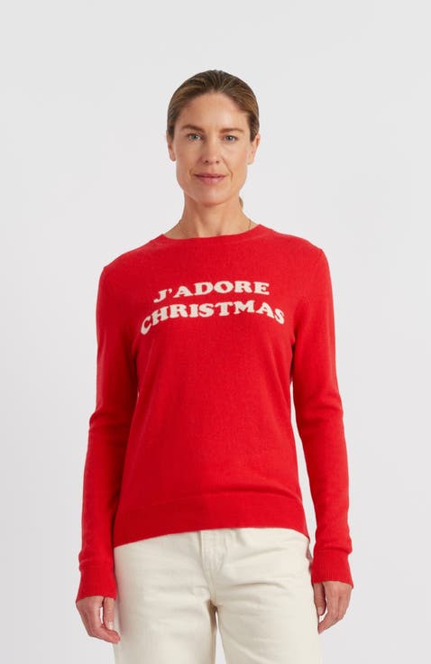 Wool-Cashmere J'adore Christmas Sweater