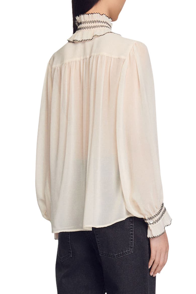 Jacinthe Split Neck Blouse, Alternate, color, NUDE