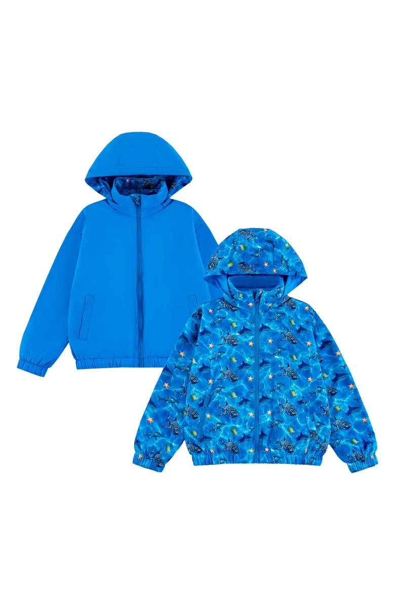CALONIE Kids' Max Rain Water Repellent Reversible Windbreaker, Alternate, color, Blue