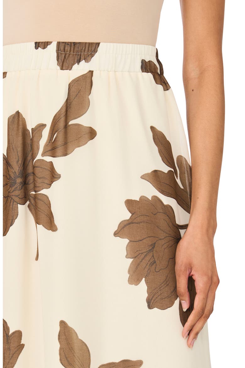 Floral Print Maxi Skirt, Alternate, color, CAFE