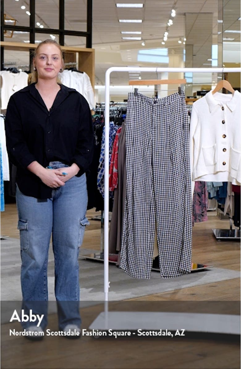 Drapey Gingham Wide Leg Pants, sales video thumbnail