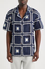 CHÉ Tejer Crochet Camp Shirt