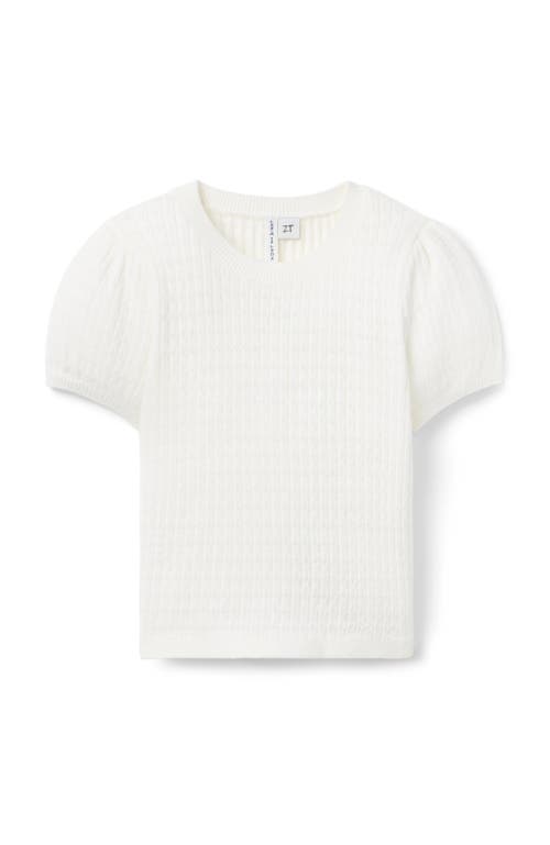 Janie And Jack Babies'  Pointelle Puff Sleeve Top In White