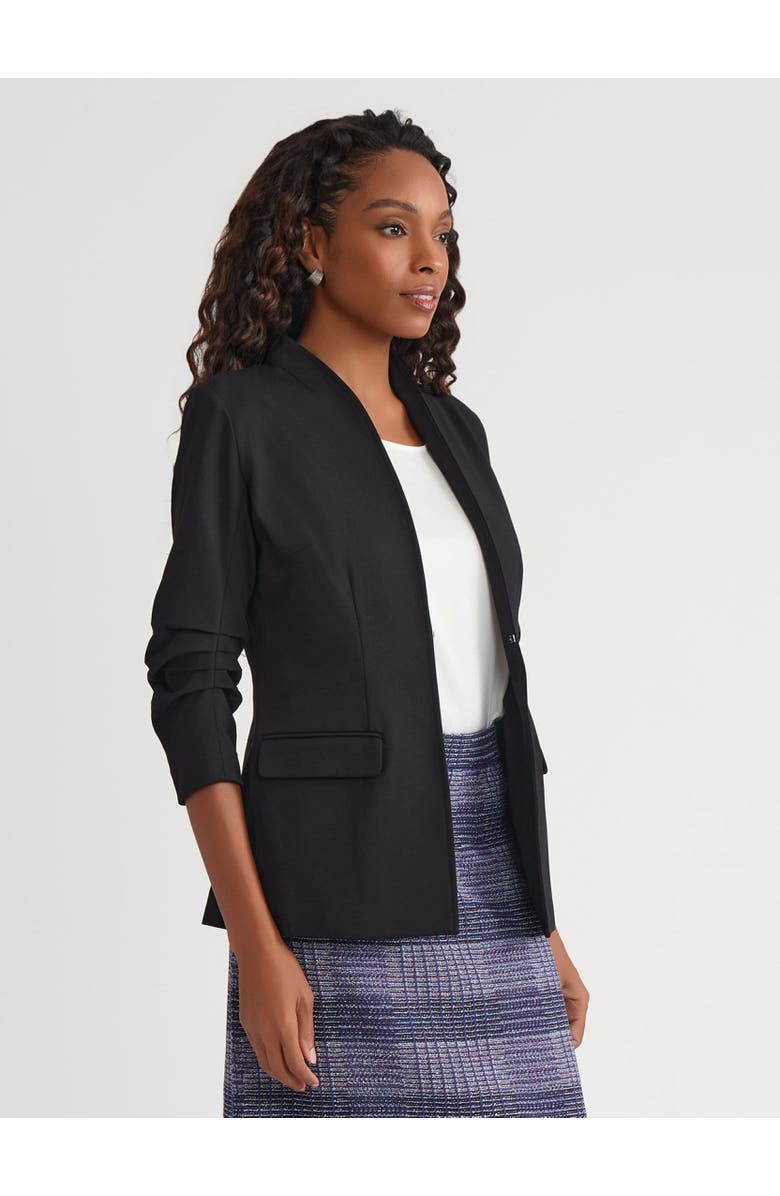 Misook Tailored LuxeStretch Ponte Blazer, Alternate, color, Black