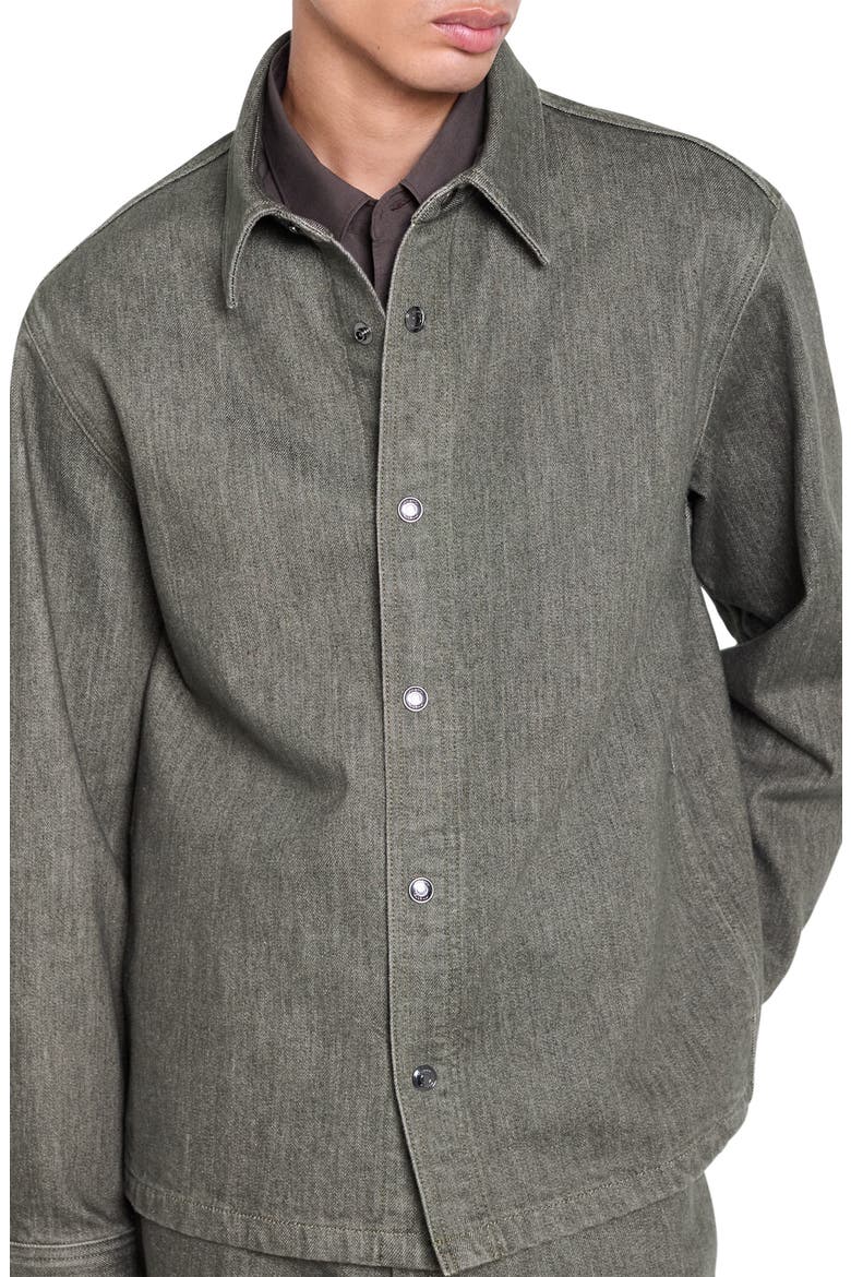 Stretch Cotton Denim Overshirt, Alternate, color, ARMY - F07