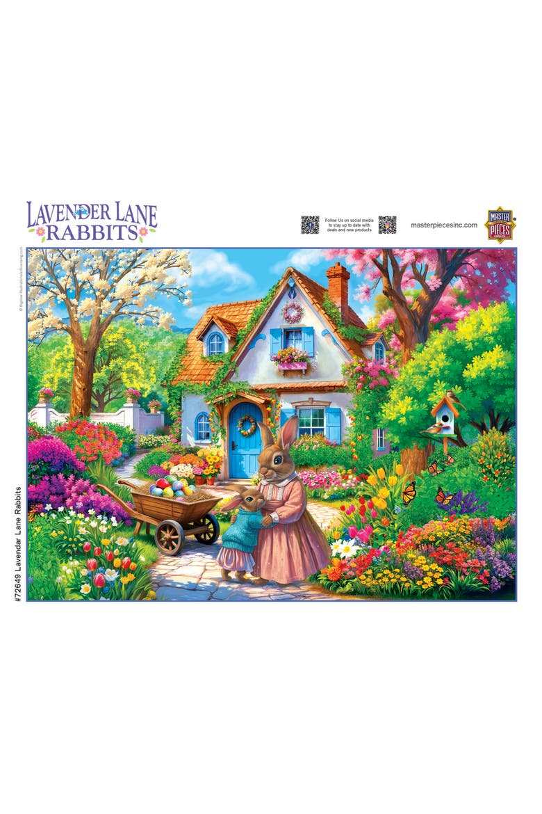 Lavender Lane Rabbits 1000 Piece Puzzle, Alternate, color, Multicolor