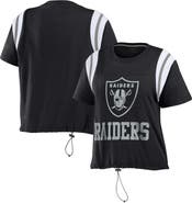 WEAR by Erin Andrews Women's WEAR by Erin Andrews Black Las Vegas Raiders Cinched Colorblock T-Shirt