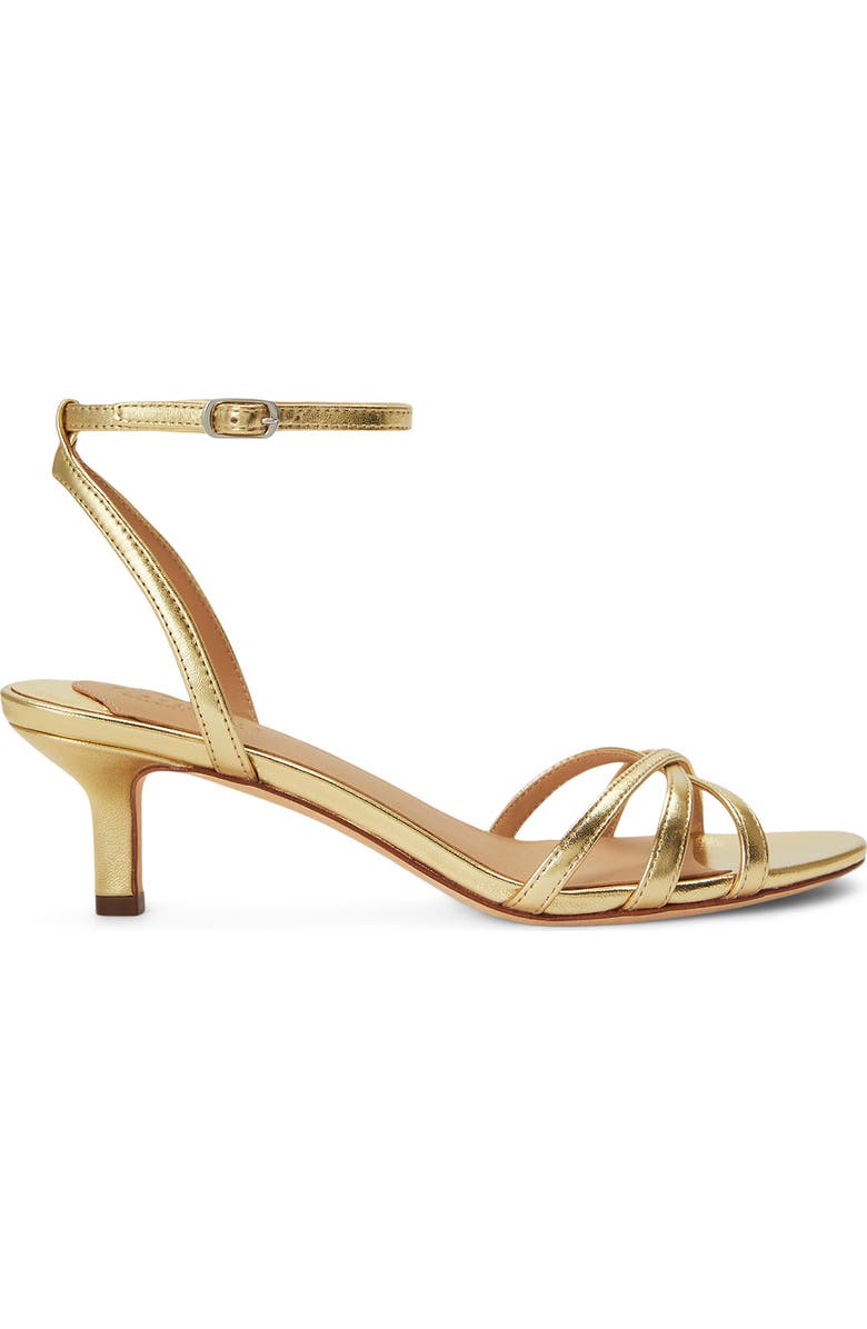 Lauren Ralph Lauren Kendyl Ankle Strap Kitten Heel Sandal, Alternate, color, Soft Gold