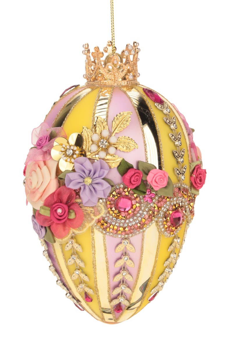Mark Roberts Faberge Jewel Easter Egg, Yellow/Lavender, Main, color, Light Yellow