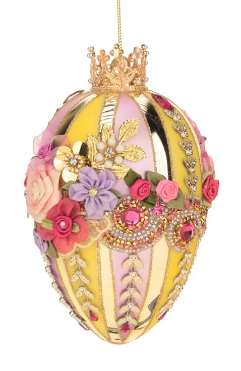 Faberge Jewel Easter Egg, Yellow/Lavender