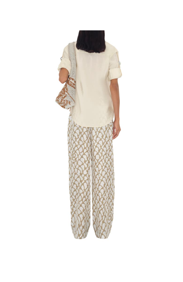 Burberry Knot Silk Trousers, Alternate, color, Thatch