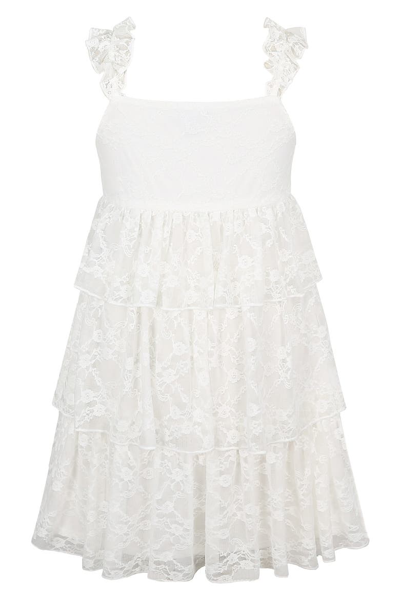 Kids' Tiered Lace Dress, Alternate, color, IVORY