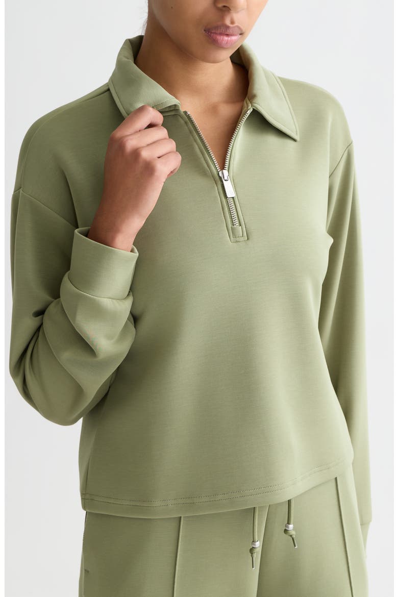 Quarter-Zip Sweatshirt, Alternate, color, OIL GREEN