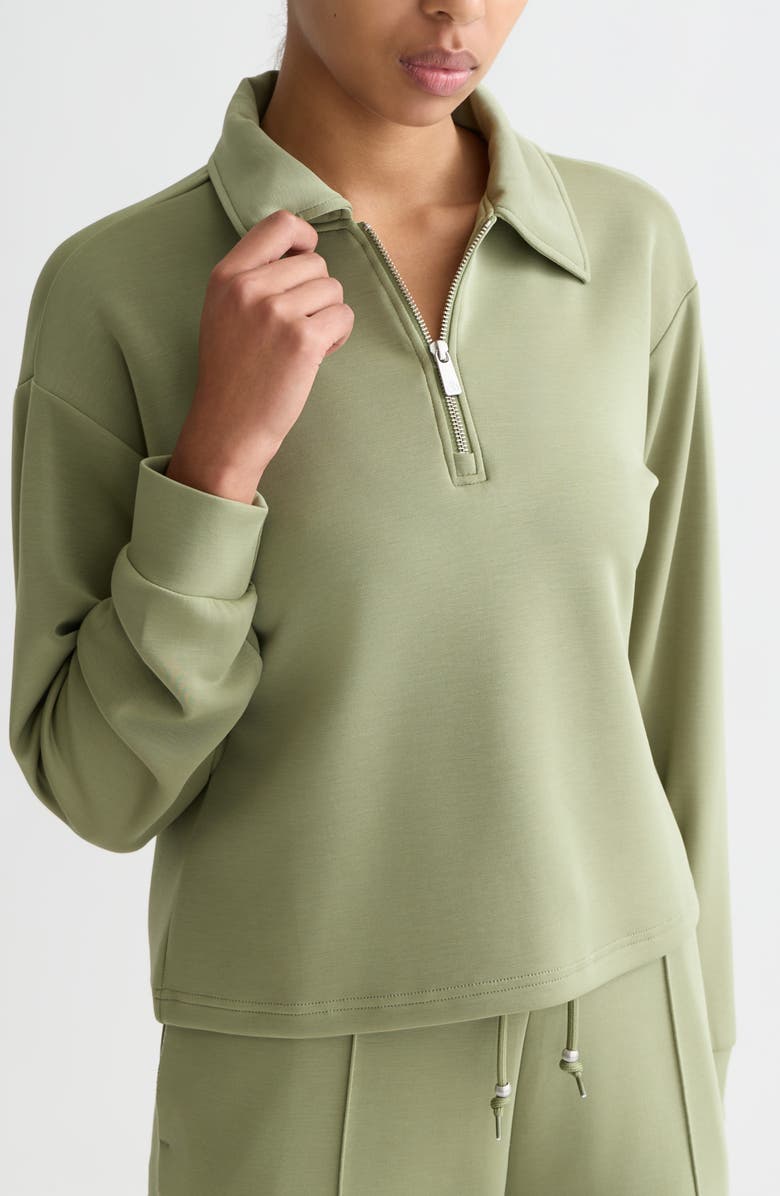 Scotch & Soda Quarter-Zip Sweatshirt, Alternate, color, Oil Green
