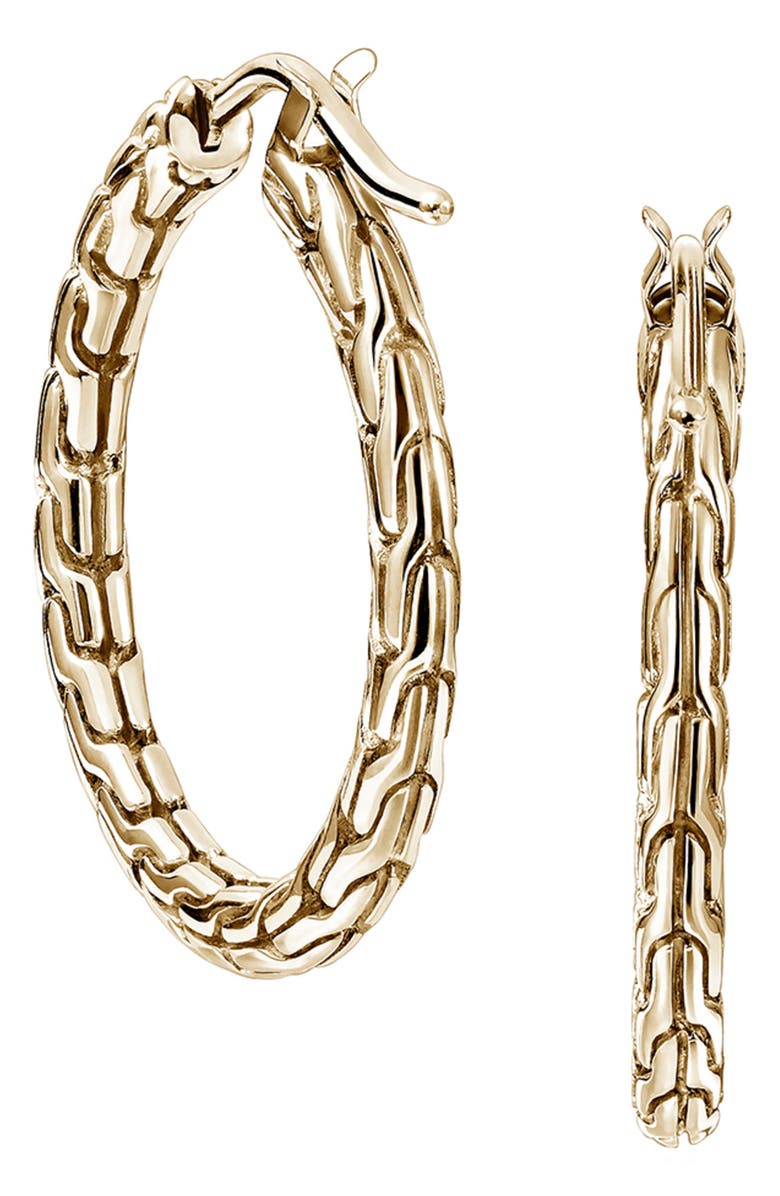 John Hardy JH Essential Hoop Earrings, Alternate, color, Gold