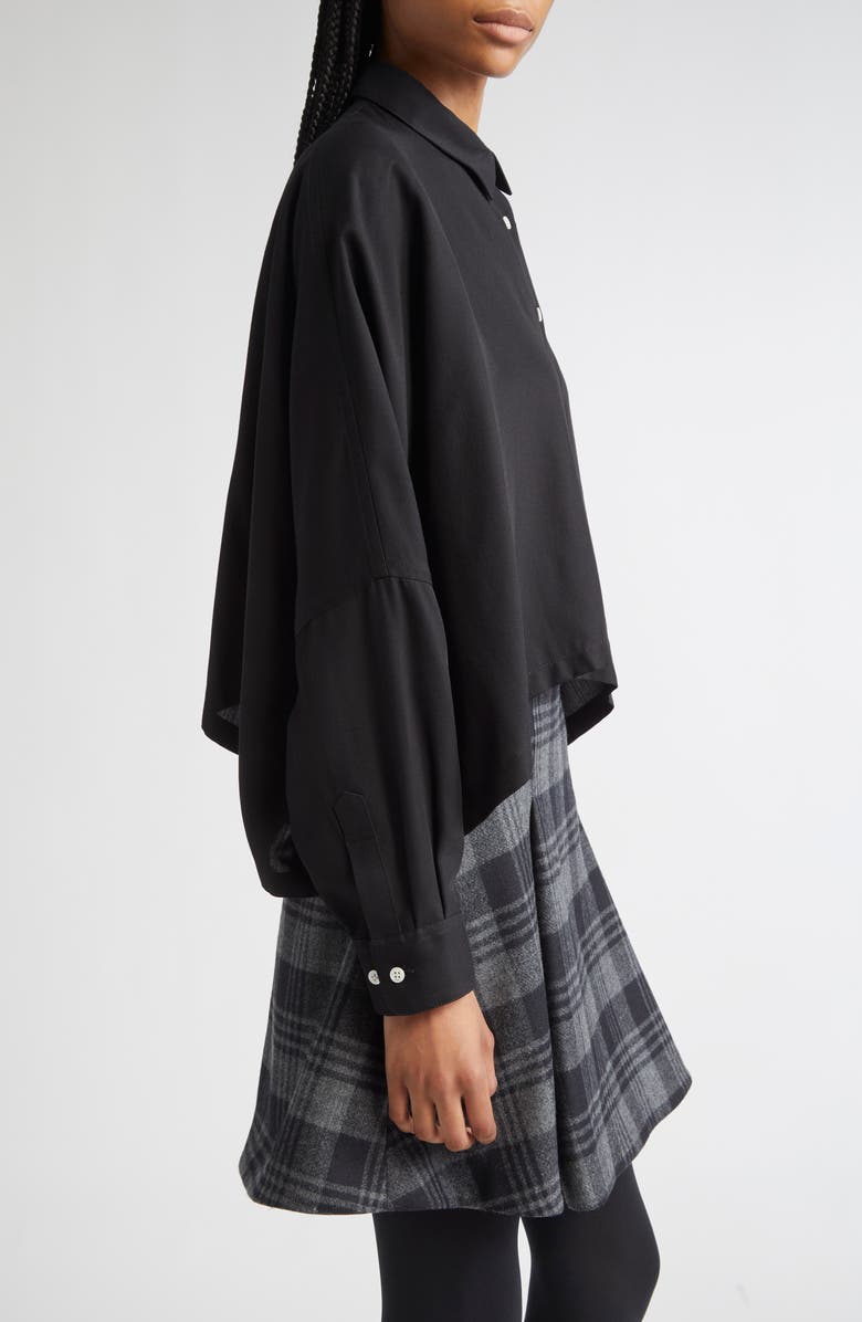 Proenza Schouler Zad Classic Twill Button-Up Top, Alternate, color, Black