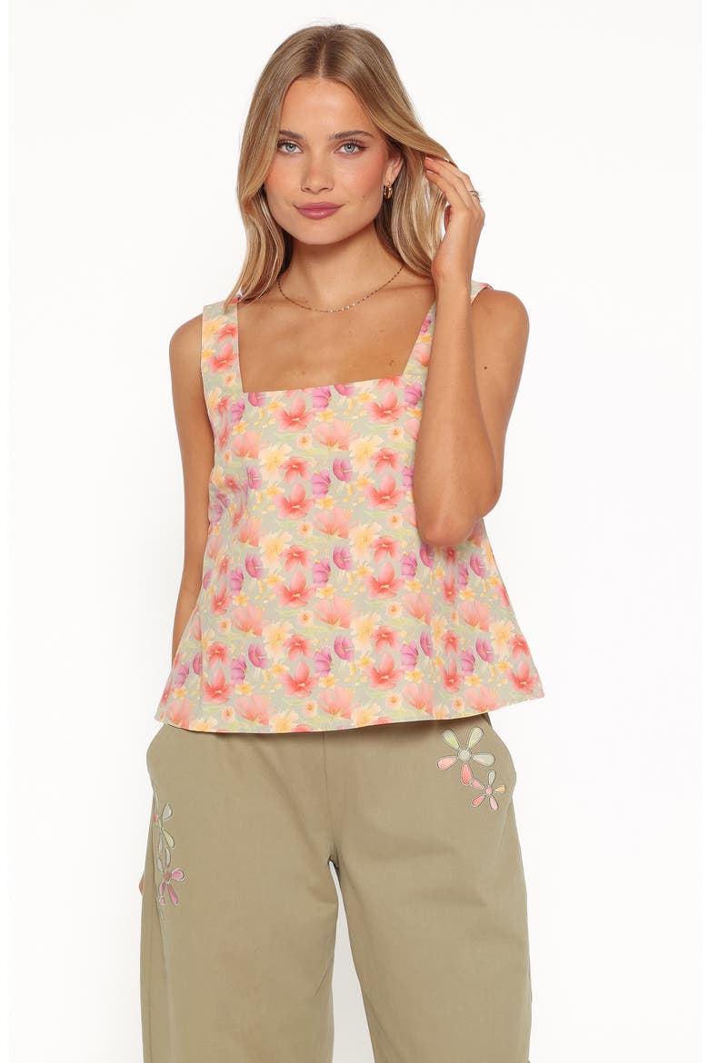 Talyn Button Back Top, Alternate, color, SAGE WILDFLOWER