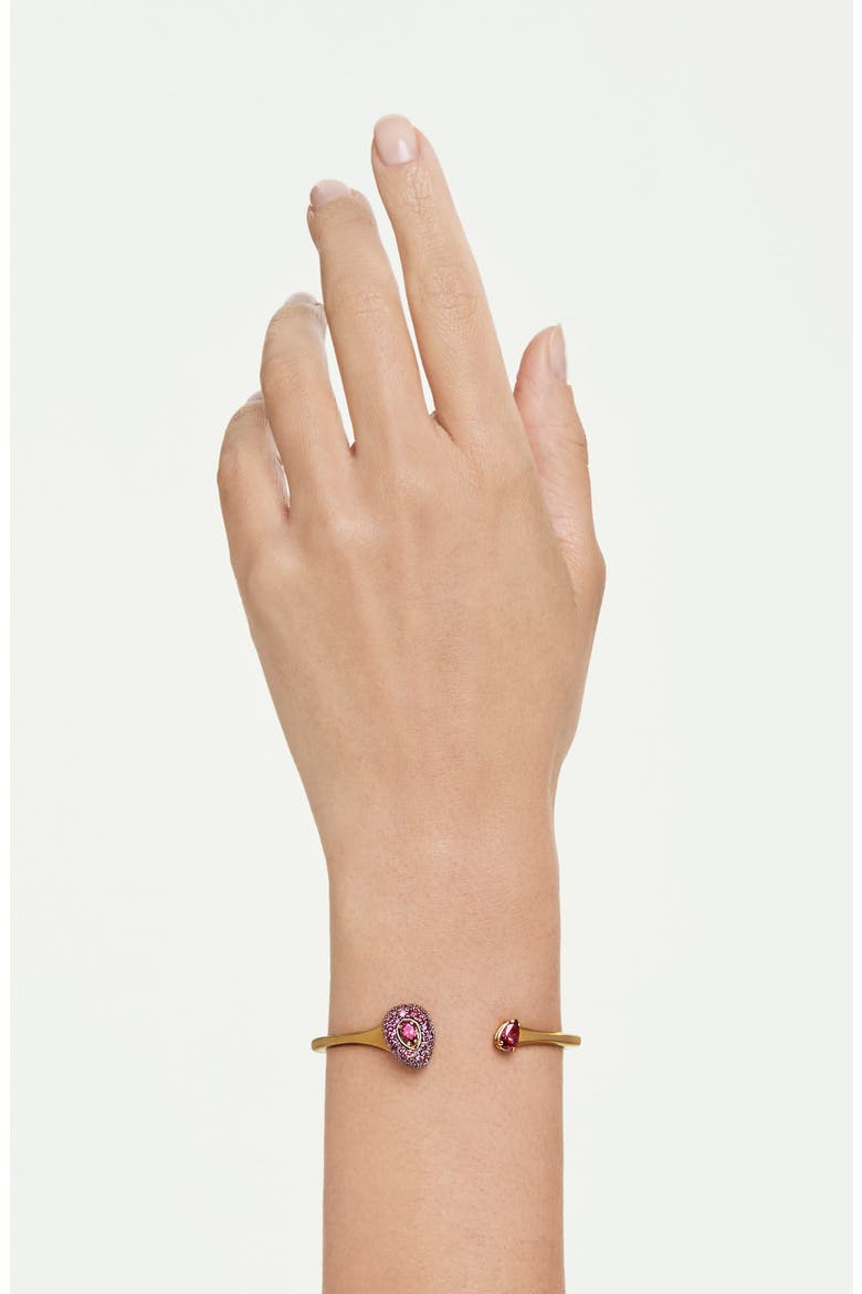 Sublima Crystal Open Bangle, Alternate, color, RED WITH GOLD
