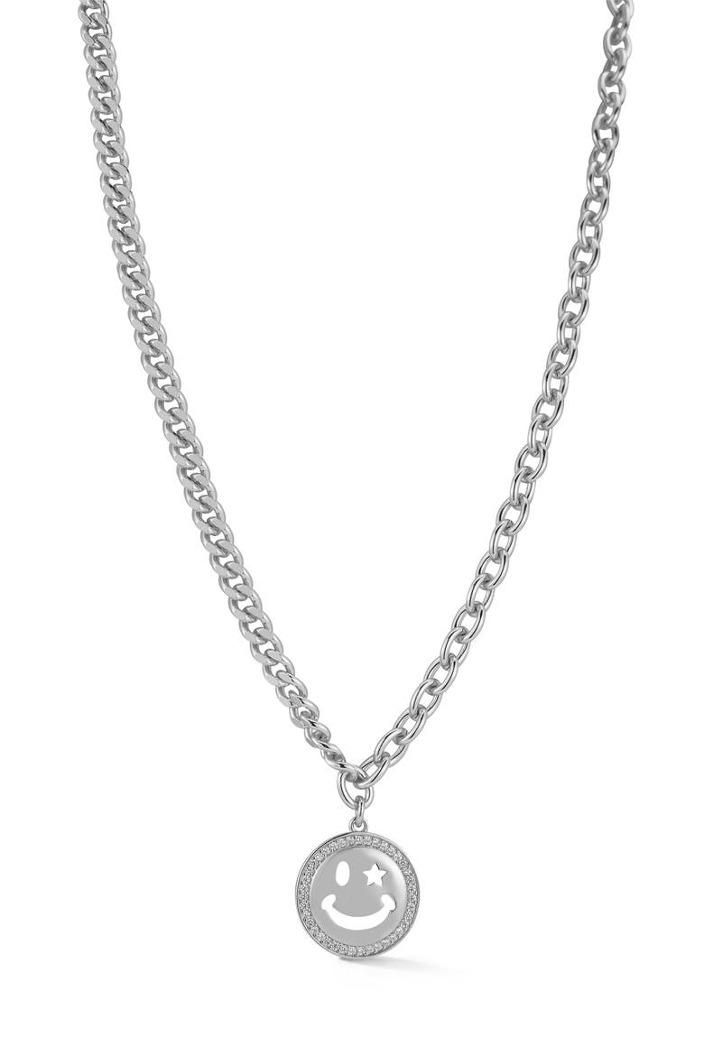 Smiley® Pendant Necklace, Main, color, SILVER