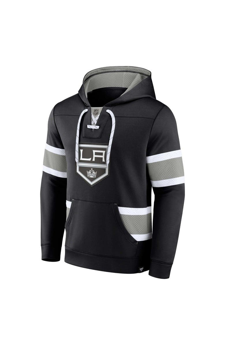 FANATICS Men's Fanatics Branded Black Los Angeles Kings Powerplay Warrior Pullover Hoodie, Alternate, color,