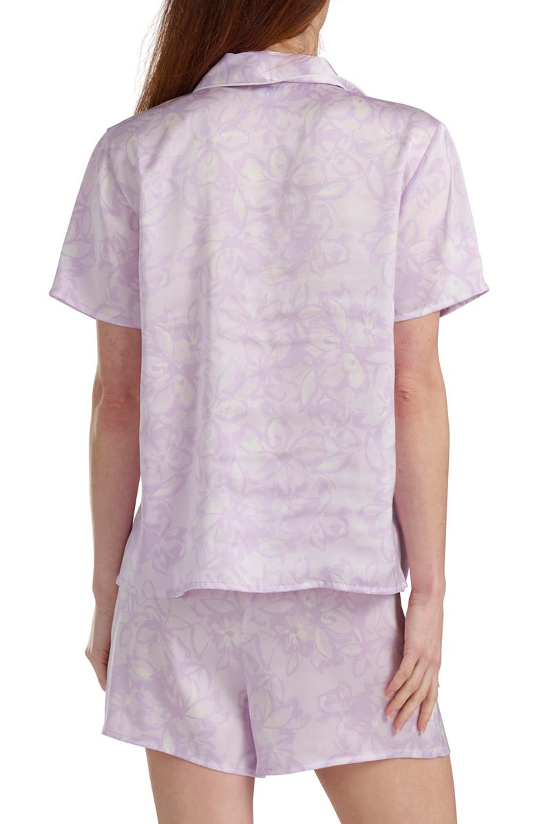 Splendid Satin Notch Collar & Boxer Pajamas, Alternate, color, Cloud Floral