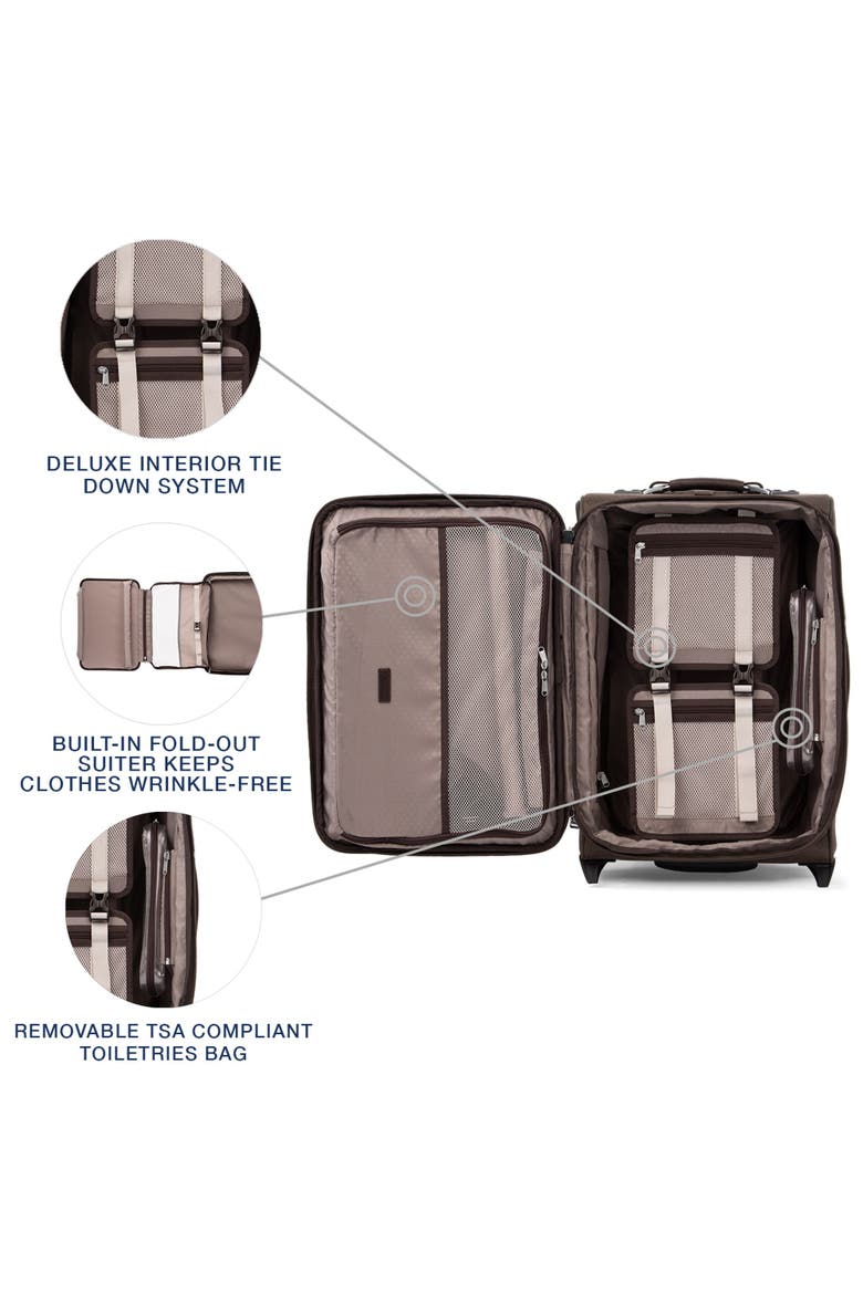 Platinum Elite Softside Expandable 22" Upright Carry On Luggage, Alternate, color, Rich Espresso