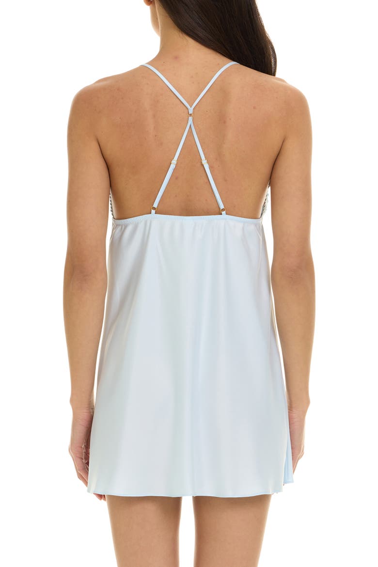 Kylie Charm Satin Chemise, Alternate, color, ICE BLUE