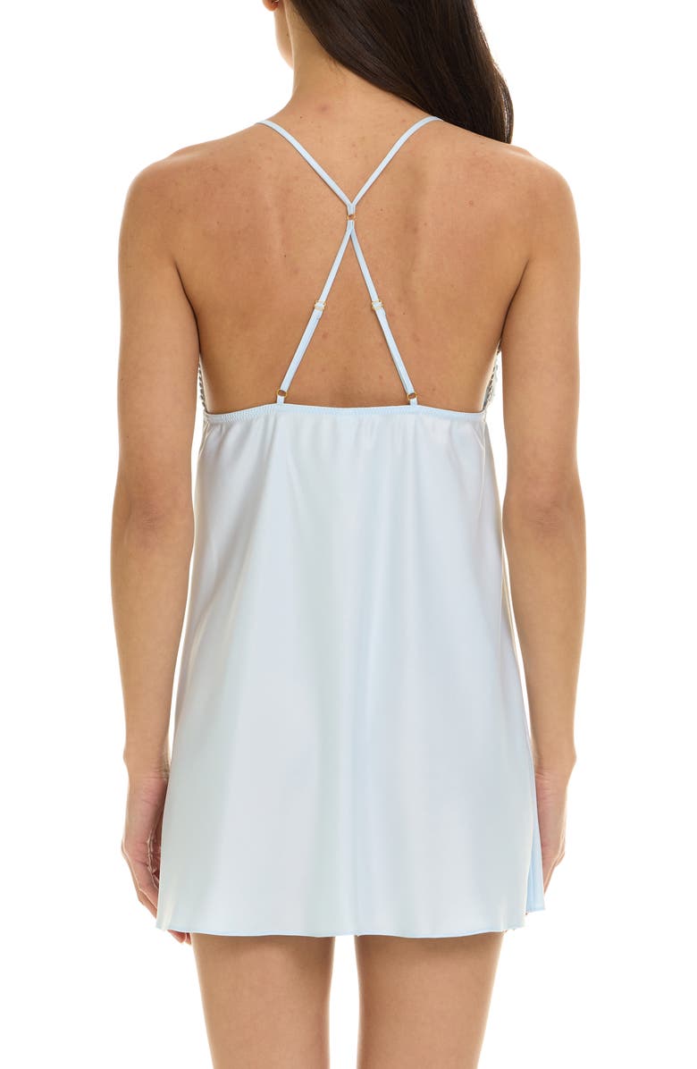 Flora Nikrooz Kylie Charm Satin Chemise, Alternate, color, Ice Blue