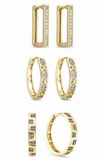 Elowyn Set of 3 Cubic Zirconia Hoop Earrings