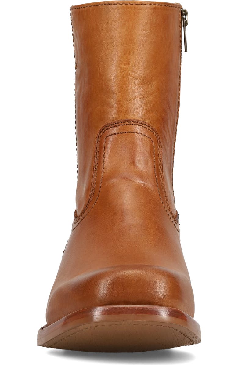 Frye Campus Leather Plain Toe Zip Boot, Alternate, color, Saddle