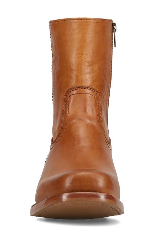 Frye Campus Leather Plain Toe Zip Boot In Brown