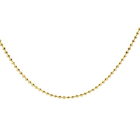 14K Diamond Cut Moon 2mm 20in Chain Necklace