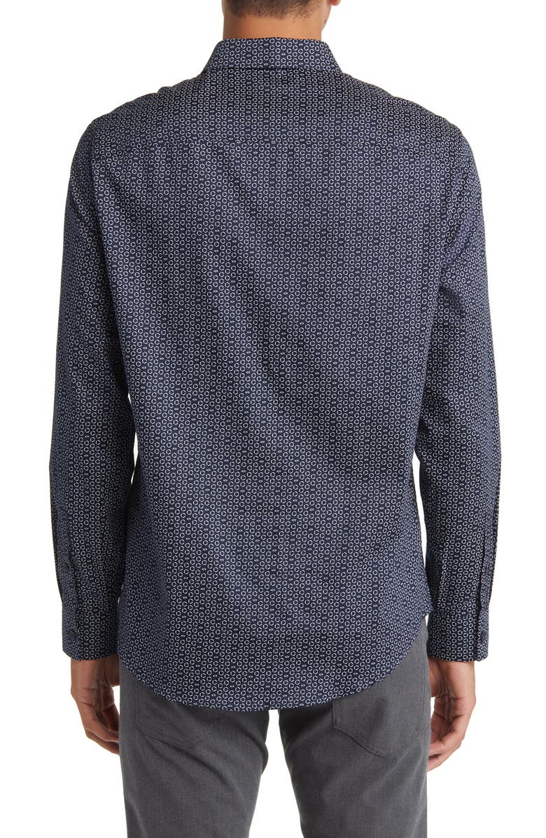 Armani Exchange Hexagon Cotton Button-Up Shirt, Alternate, color,