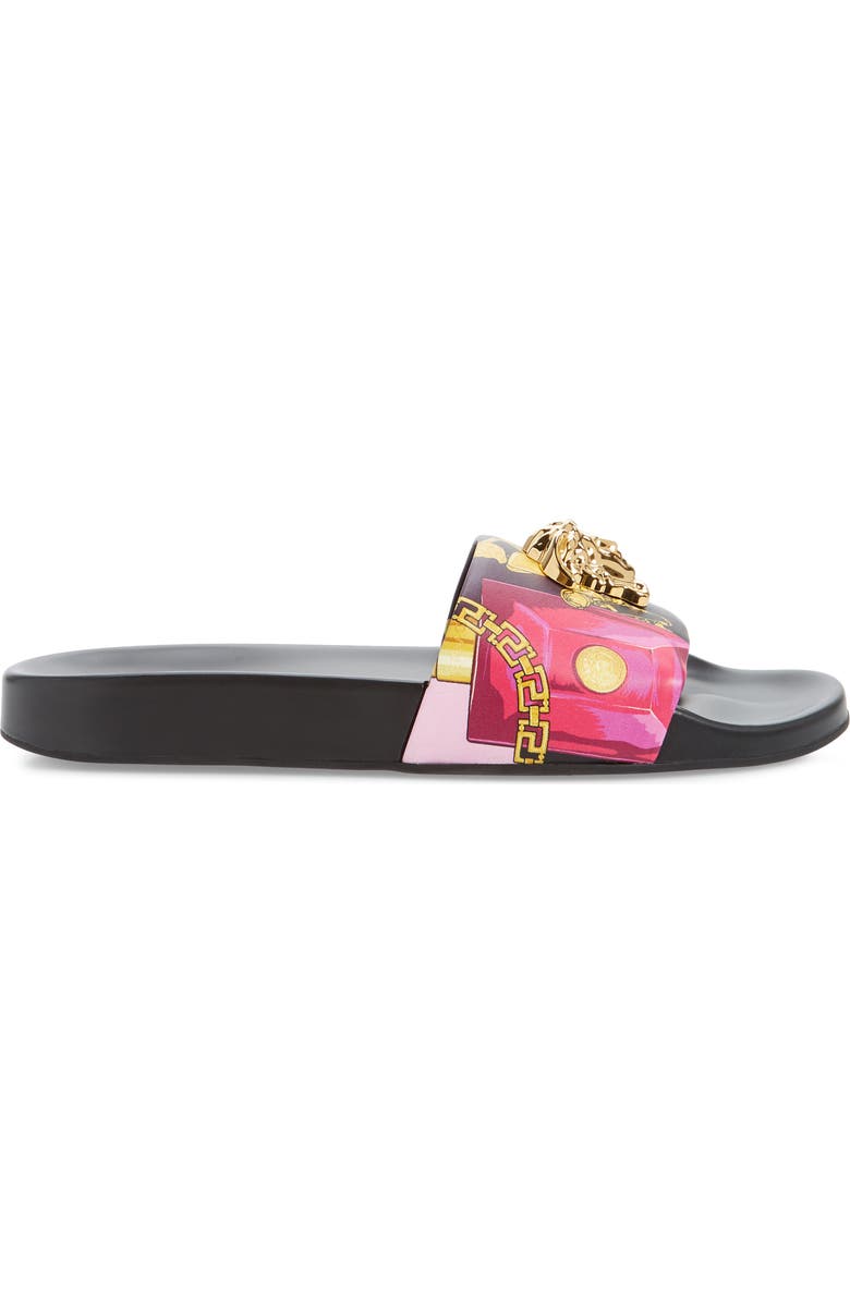 Versace Medusa Pool Slide Sandal, Alternate, color,