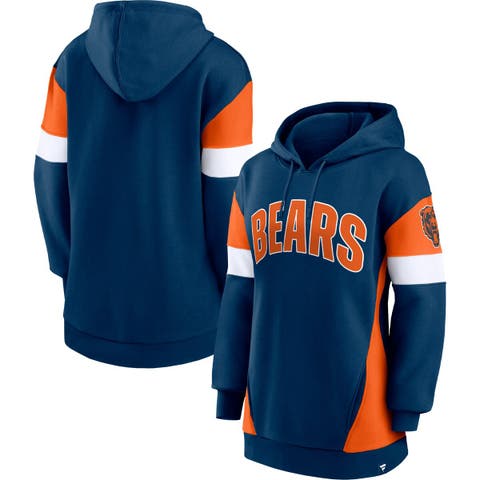 Women's Fanatics Branded Navy/Orange Chicago Bears Lock It Down Pullover Hoodie