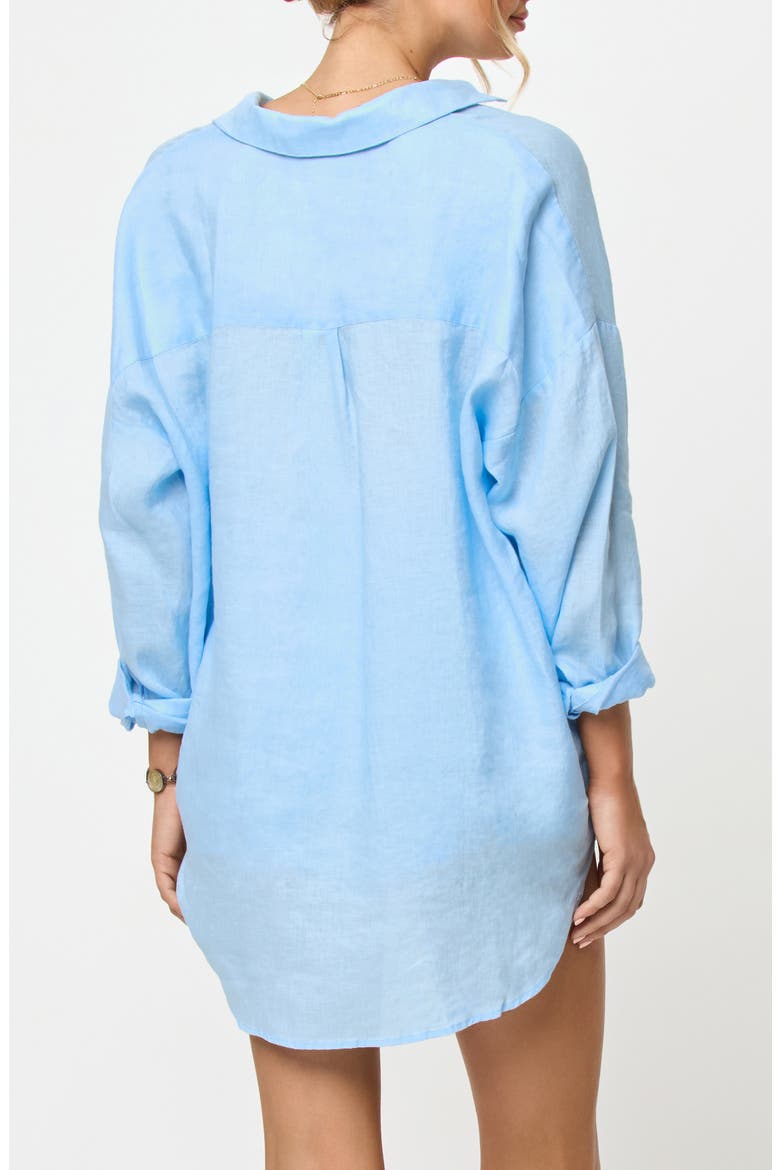 Rio Linen Cover-Up Tunic, Alternate, color, SKY BLUE