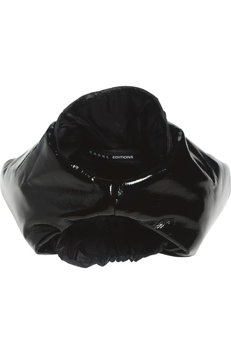 KASSL Small Anchor Lacquered Hobo Bag, Alternate, color, Black 0001