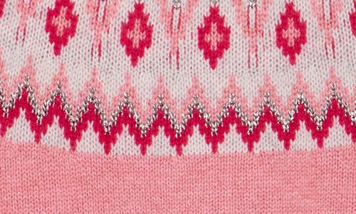 Sofia Cashmere Fair Isle Crewneck Sweater In Pink