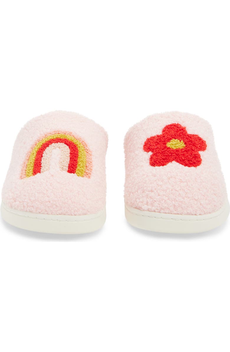 Harper Canyon Kids' Rainbow Flower Mismatched Slippers, Alternate, color, Pink Light