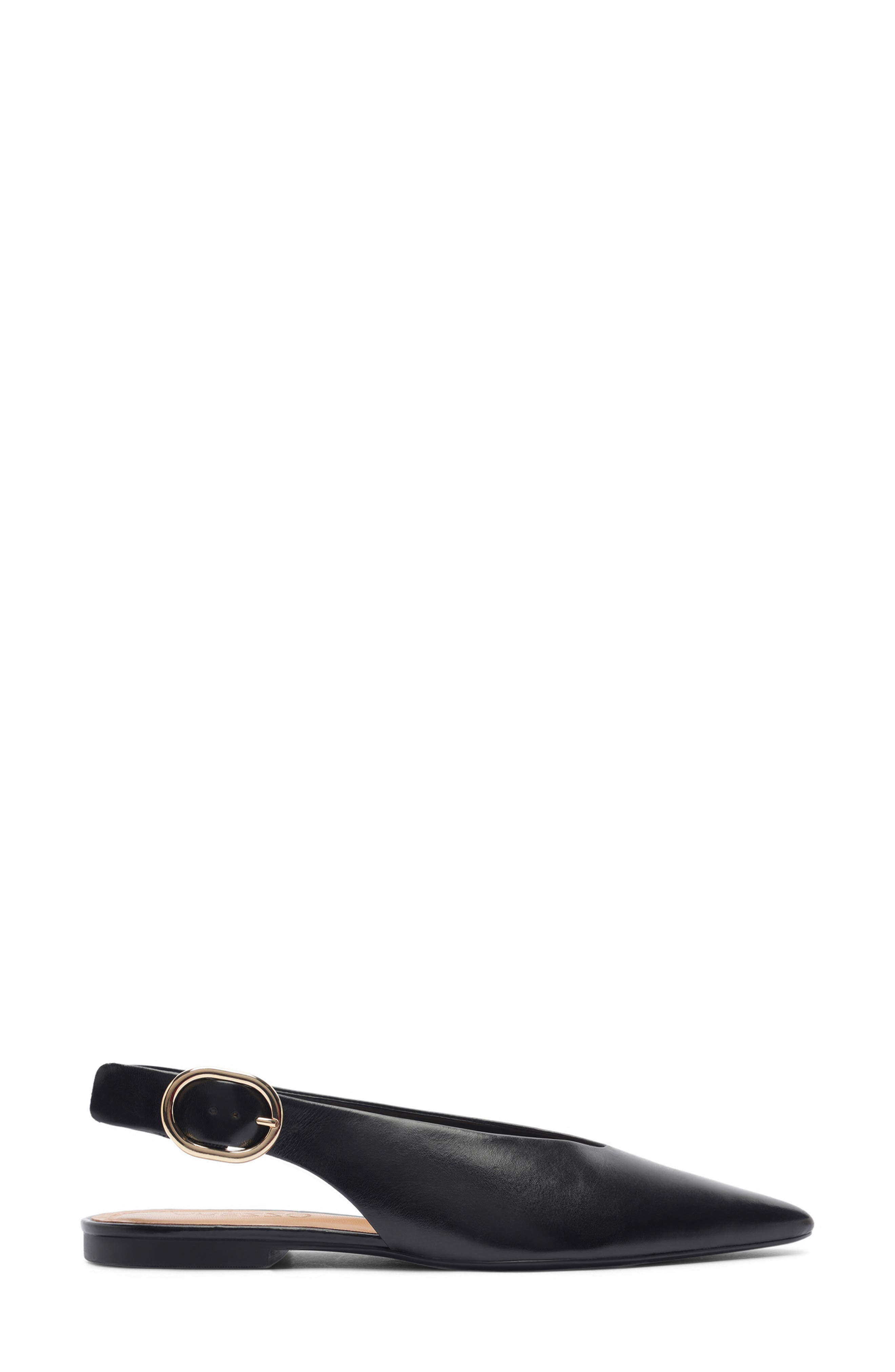 Arezzo Atlas Pointed Toe Slingback Flat, Alternate, color, Black