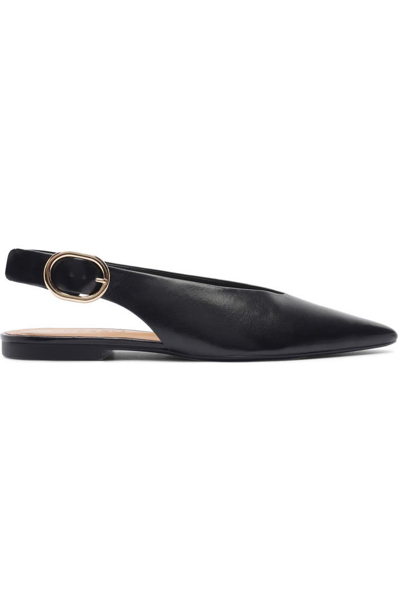 Arezzo Atlas Pointed Toe Slingback Flat, Alternate, color, Black