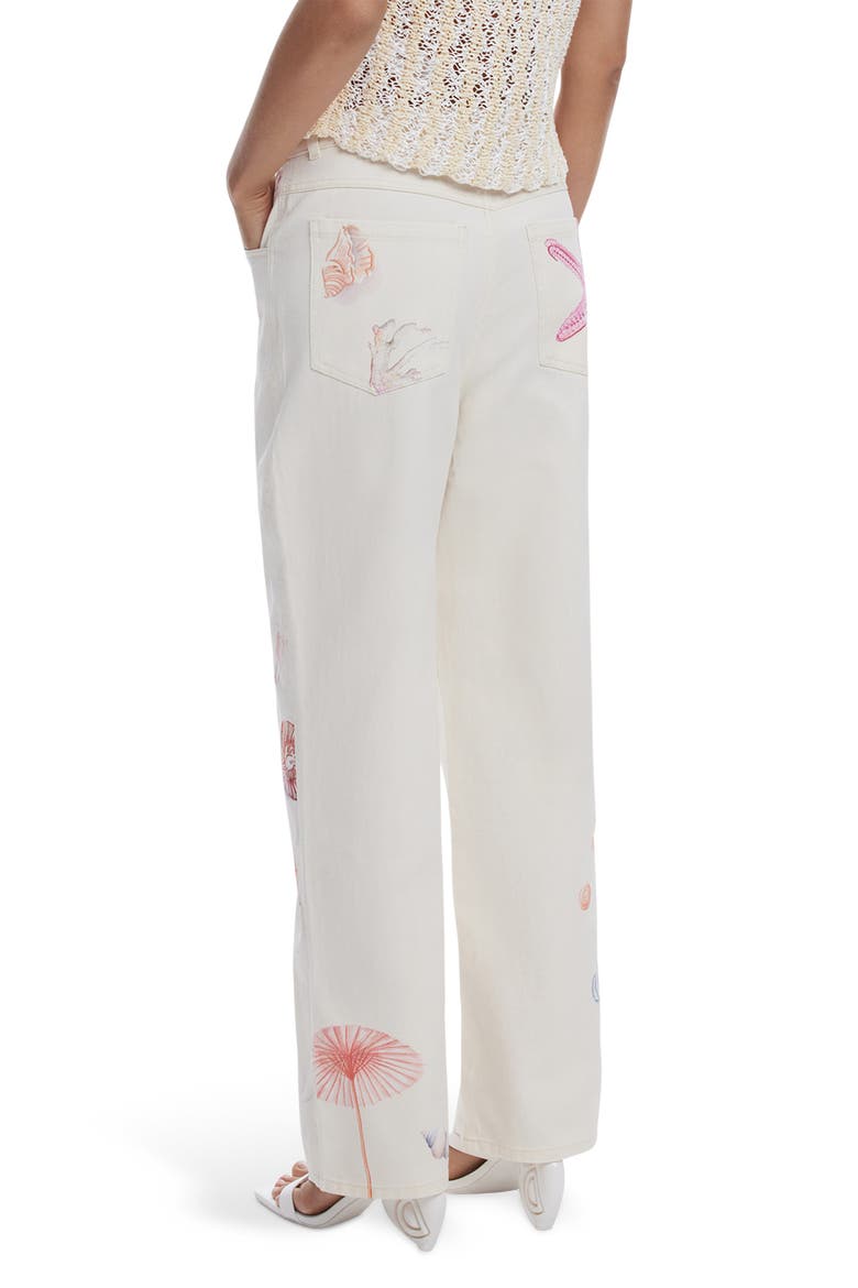 Mixed Print Jeans, Alternate, color, WHITE