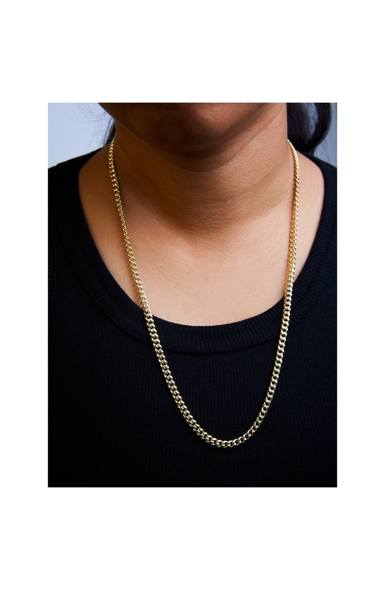 Haus of Brilliance Semi-Solid 14K Yellow Gold 4.5mm Miami Cuban Chain Necklace - Unisex Chain, Alternate, color, Yellow