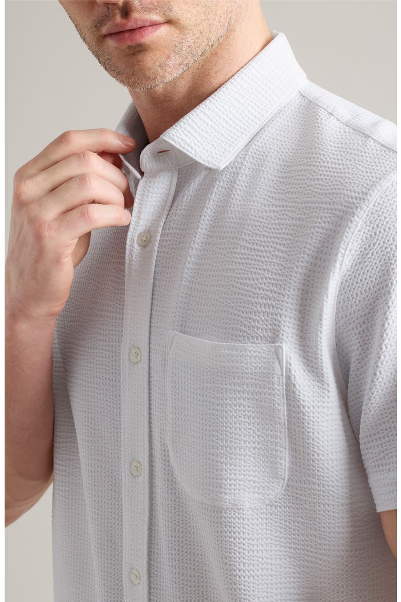 Commuter Seersucker Short Sleeve Button-Up Shirt, Alternate, color, WHITE