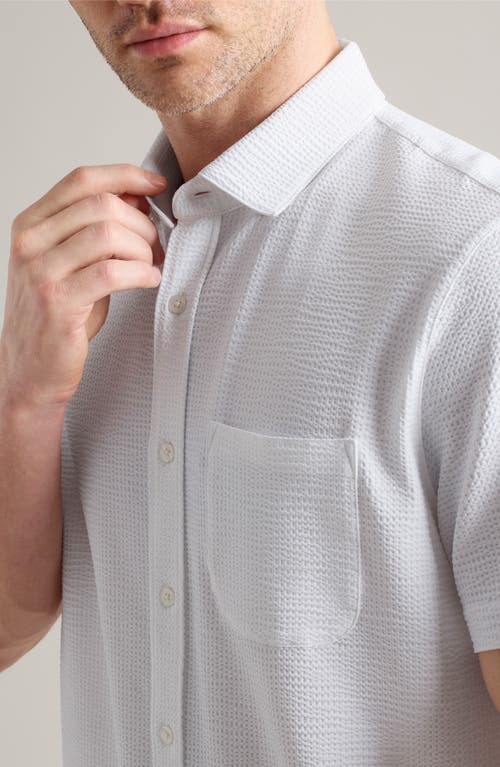 Rhone Commuter Seersucker Regular Fit Short Sleeve Shirt In White