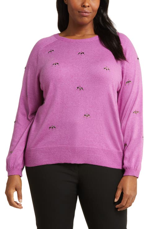 Hidden Gems Cotton Blend Sweater (Plus)