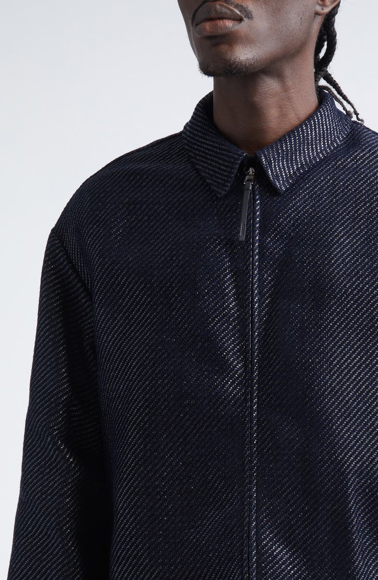 Jacquemus La Chemise Veloce Zip Overshirt, Alternate, color, Navy/ Black