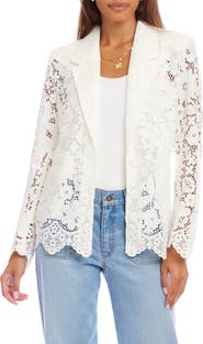 Karen Kane Scallop Trim Lace Blazer