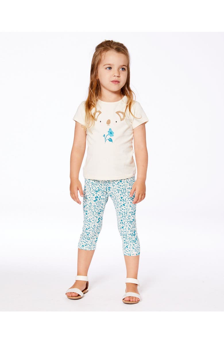 Deux par Deux Little Girl's Organic Cotton Tee Cream And Koala, Alternate, color, 